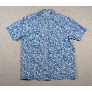 Tommy Bahama Men Shirt NWT Large Silk Hide Tide Hibiscus Indigo Coast Hawaiian